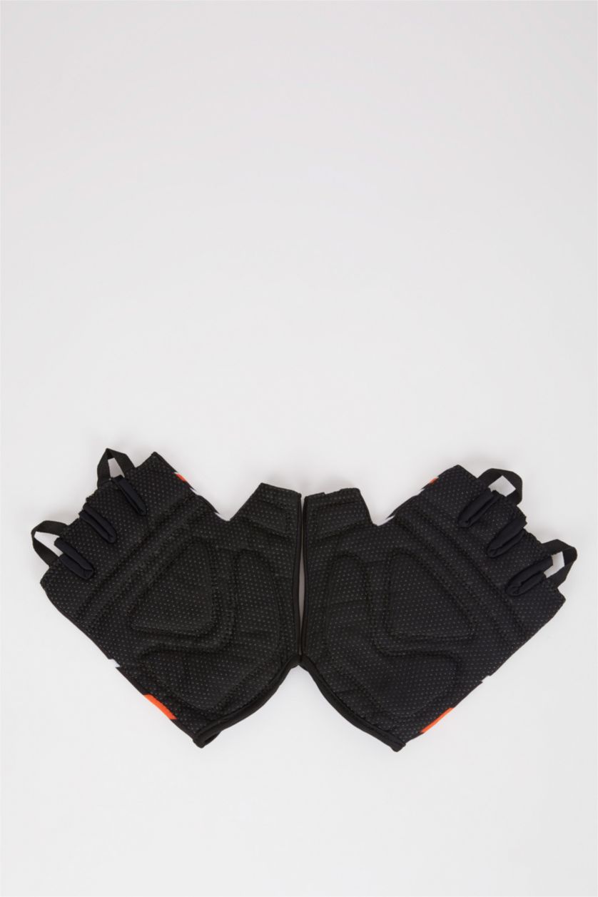 Woman Black Women Slogan Printed Cut Tip Weight Gloves