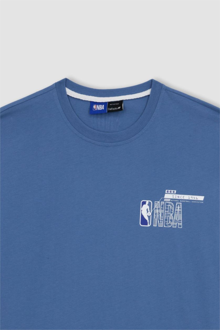 MAN Dark Blue Defacto Fit NBA Licensed Oversize Fit Crew Neck T-Shirt