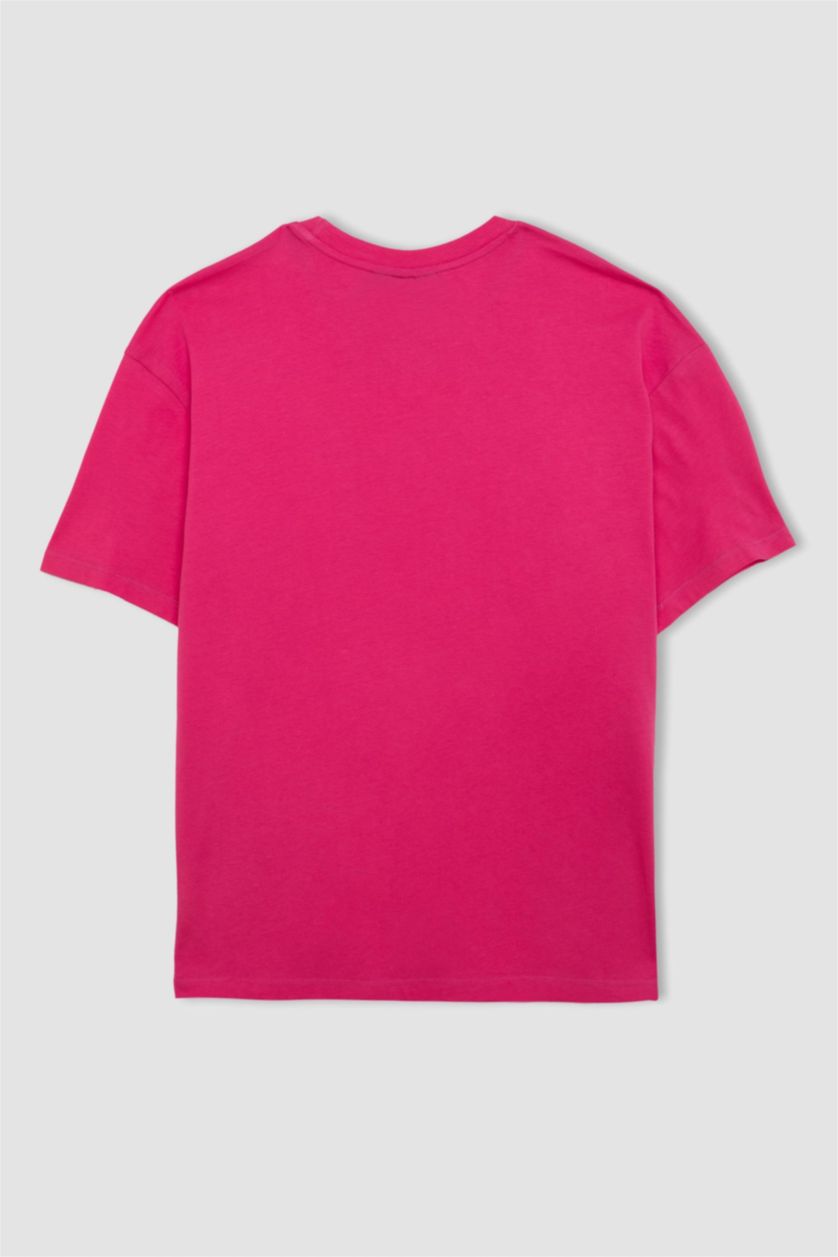 Women Pink Oversize Fit Short Sleeve T-Shirt