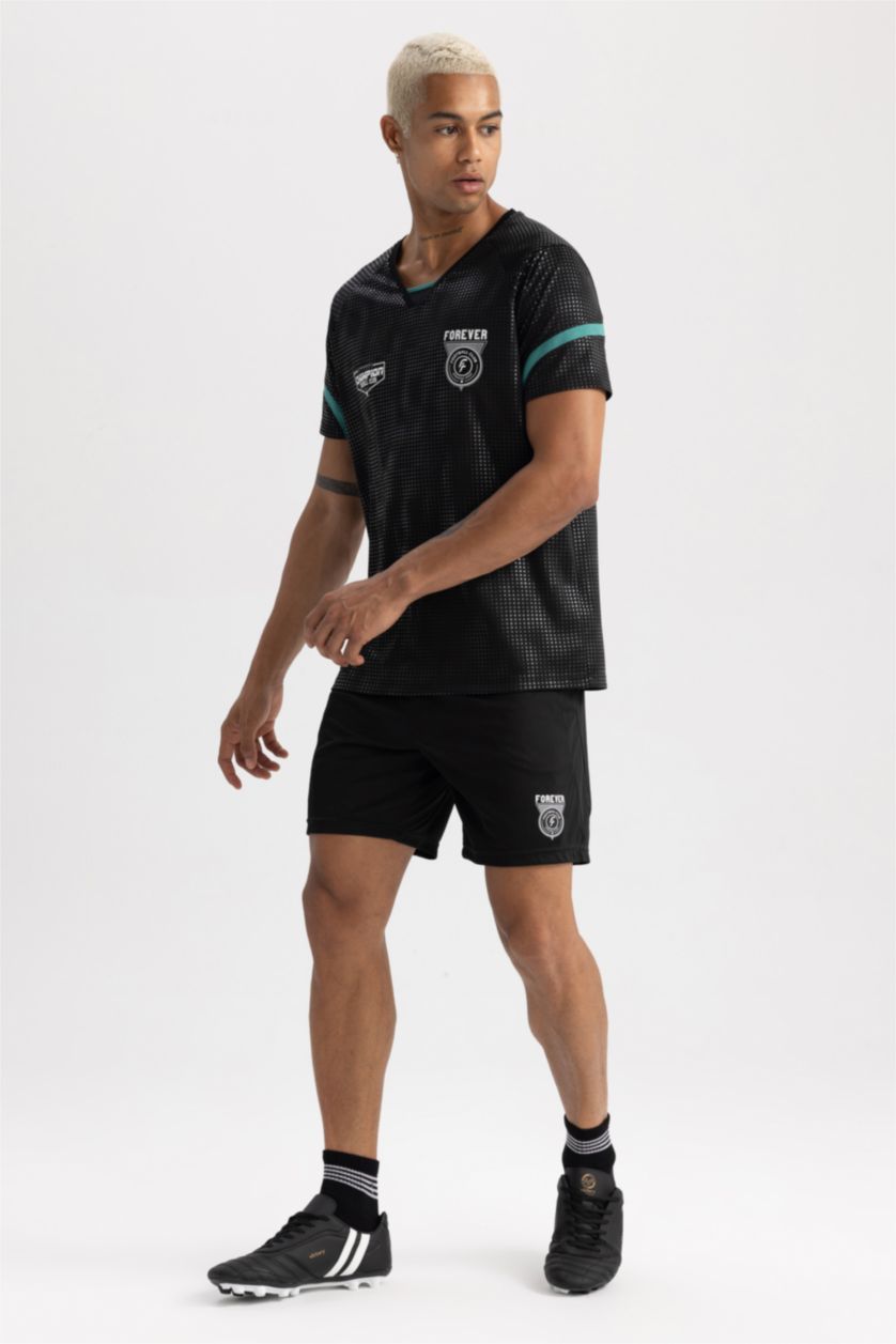 MAN Black DeFactoFit Slim Fit Sports Shorts