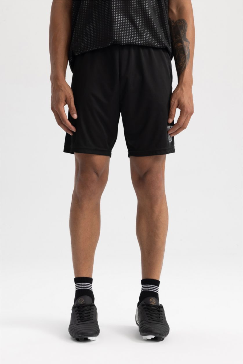 MAN Black DeFactoFit Slim Fit Sports Shorts