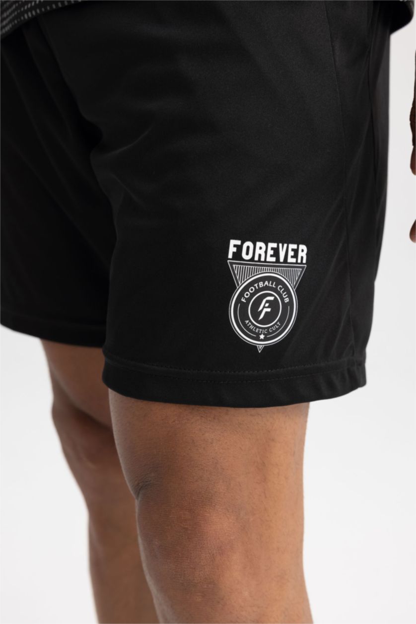 MAN Black DeFactoFit Slim Fit Sports Shorts