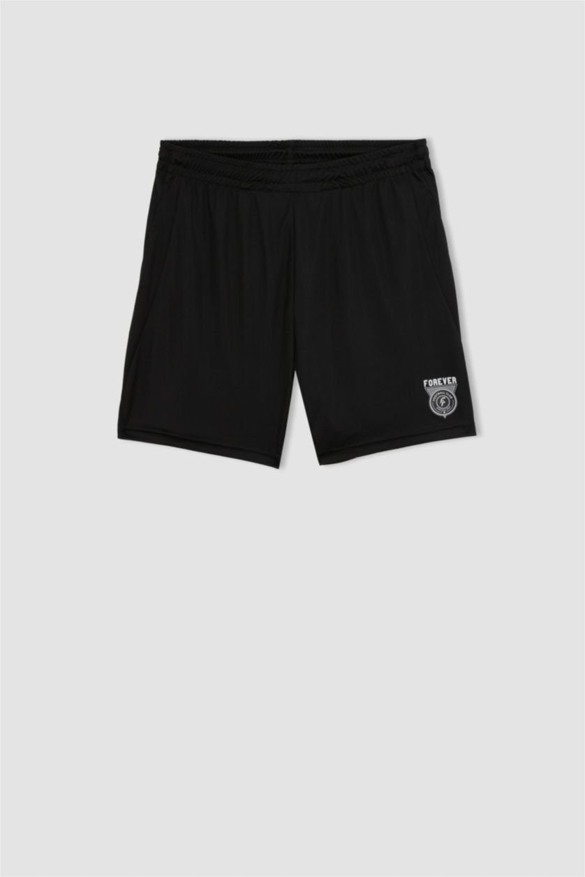 MAN Black DeFactoFit Slim Fit Sports Shorts