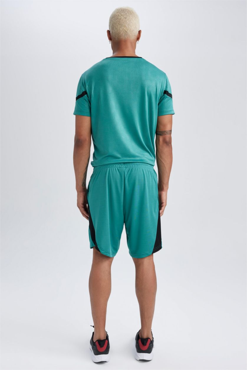 MAN Green Slim Fit Short Leg Shorts