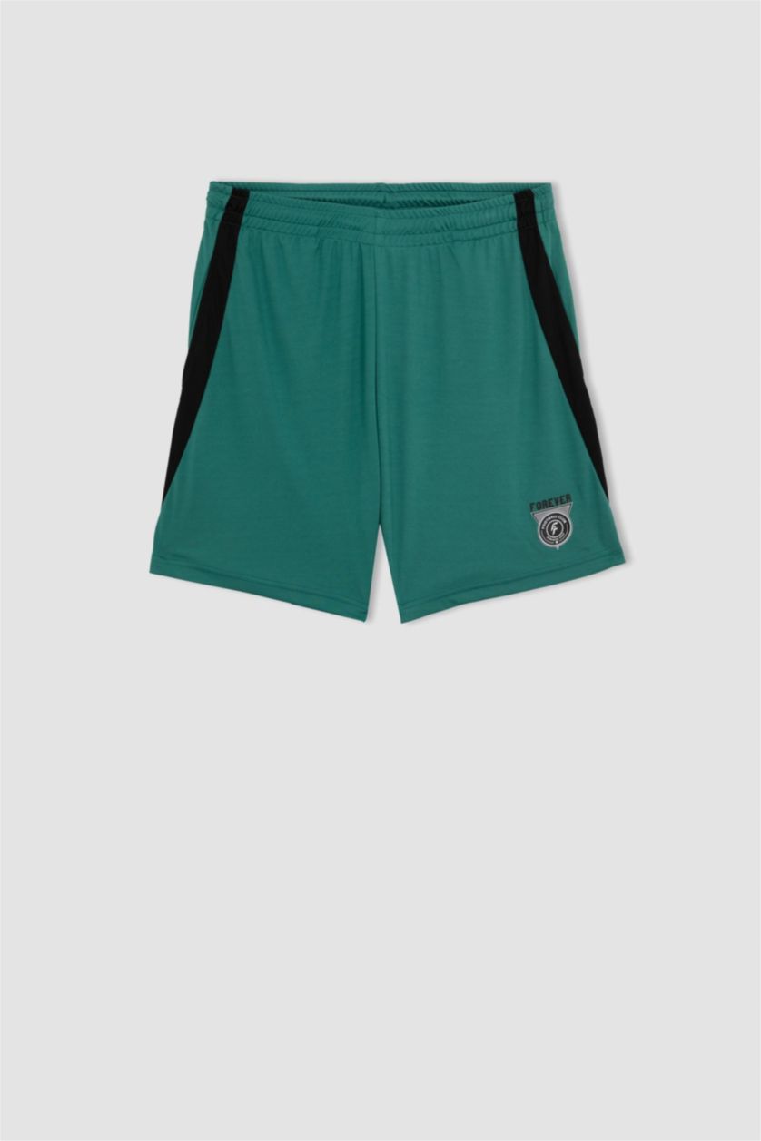 MAN Green Slim Fit Short Leg Shorts