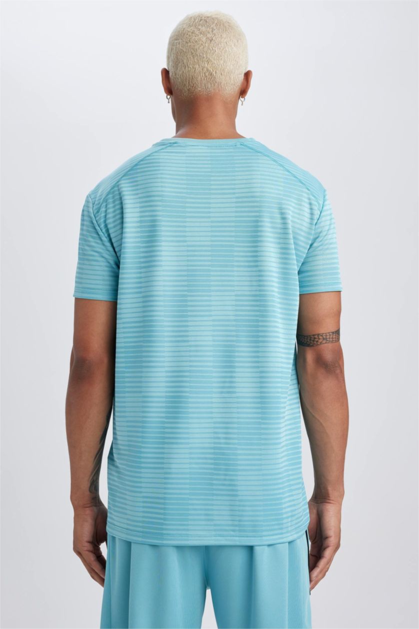 MAN Blue DeFactoFit Standard Fit Crew Neck T-Shirt