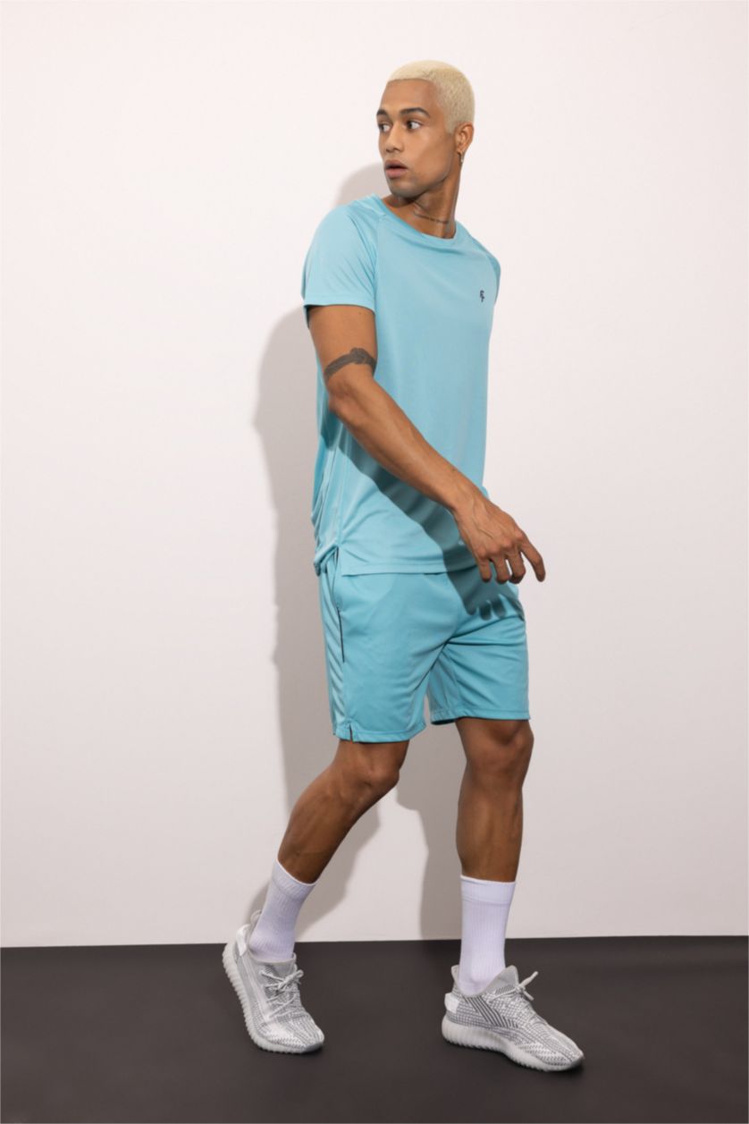 HOMME Bleu Short Coupe Slim