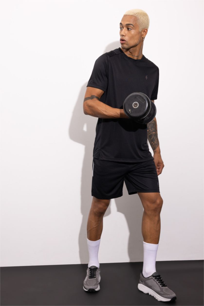 MAN Black Slim Fit Short Leg Shorts