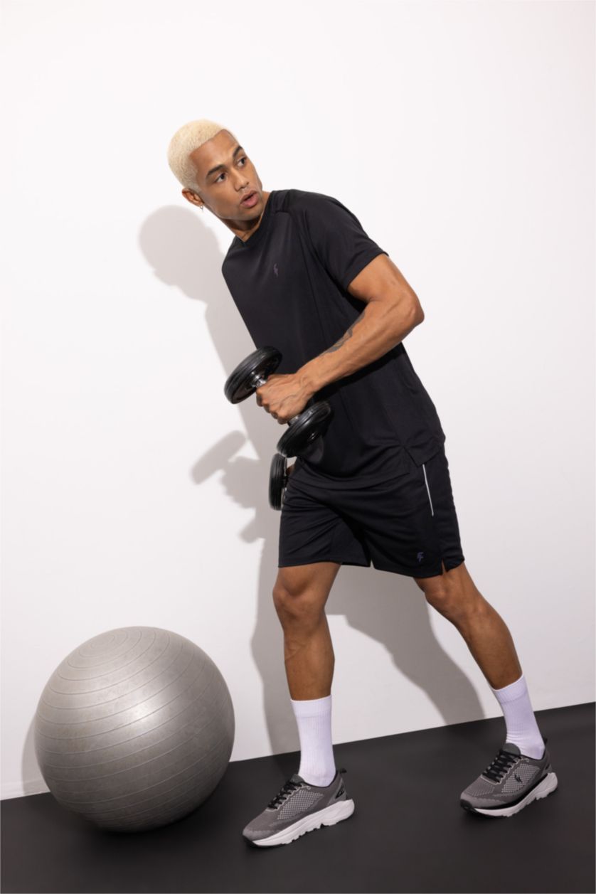 MAN Black Slim Fit Short Leg Shorts