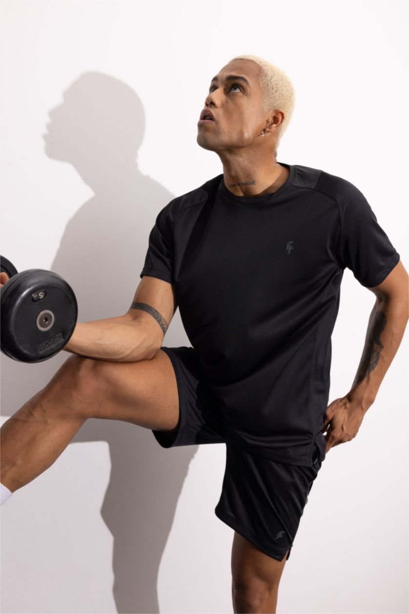 MAN Black Slim Fit Short Leg Shorts