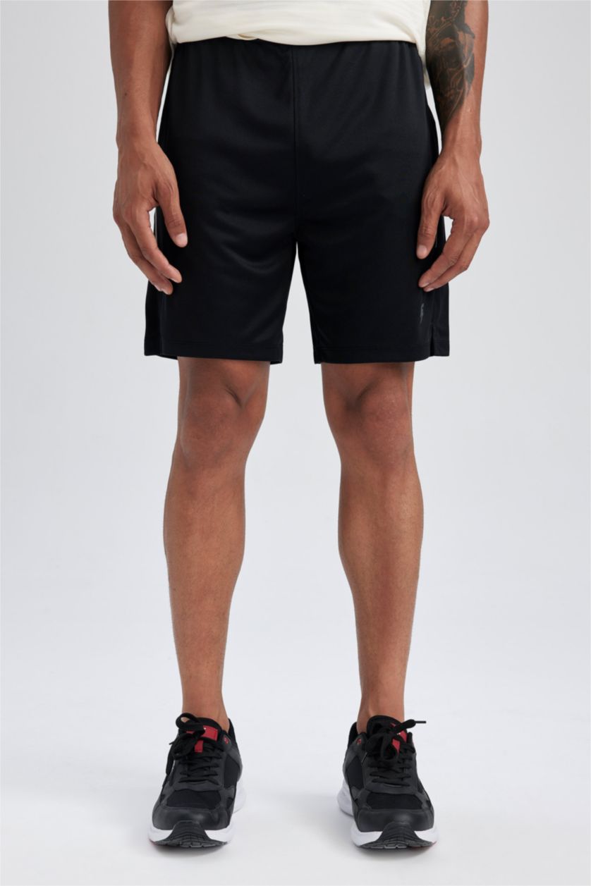 MAN Black Slim Fit Short Leg Shorts