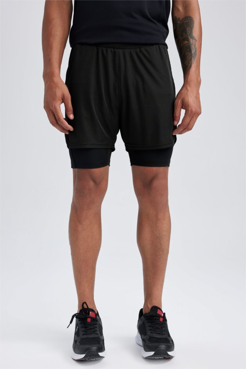HOMME Noir Short Coupe slim raccourcie Ourlet court