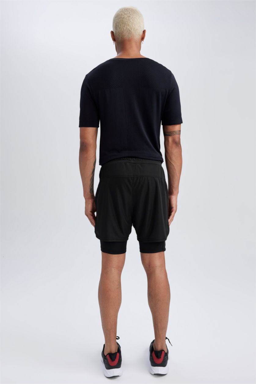 HOMME Noir Short Coupe slim raccourcie Ourlet court