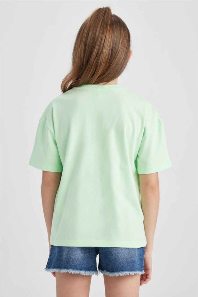 GIRLS & TEENS Light Green Regular Fit Short Sleeve T-Shirt