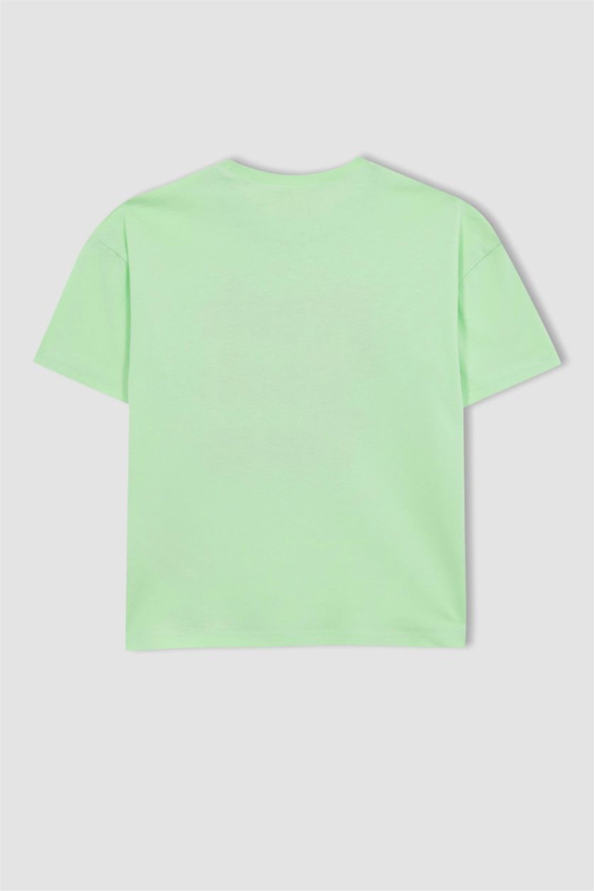GIRLS & TEENS Light Green Regular Fit Short Sleeve T-Shirt