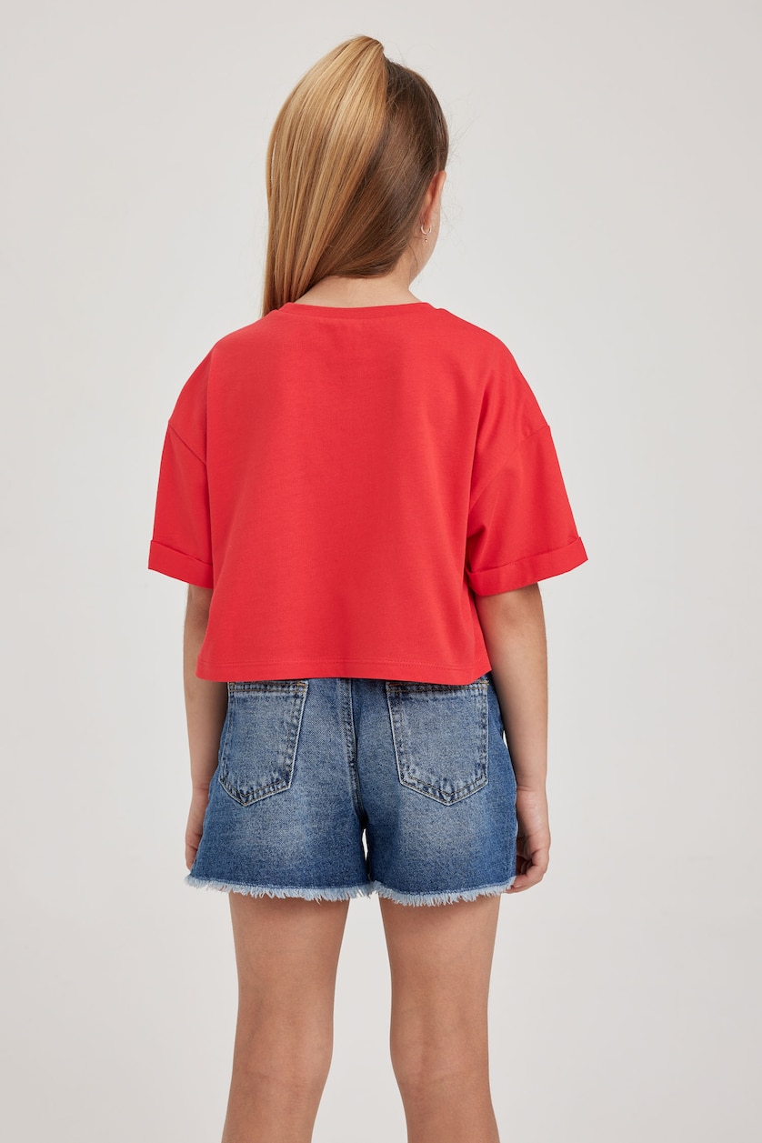 FILLES Rouge Clair T-shirt à manches courtes Fille