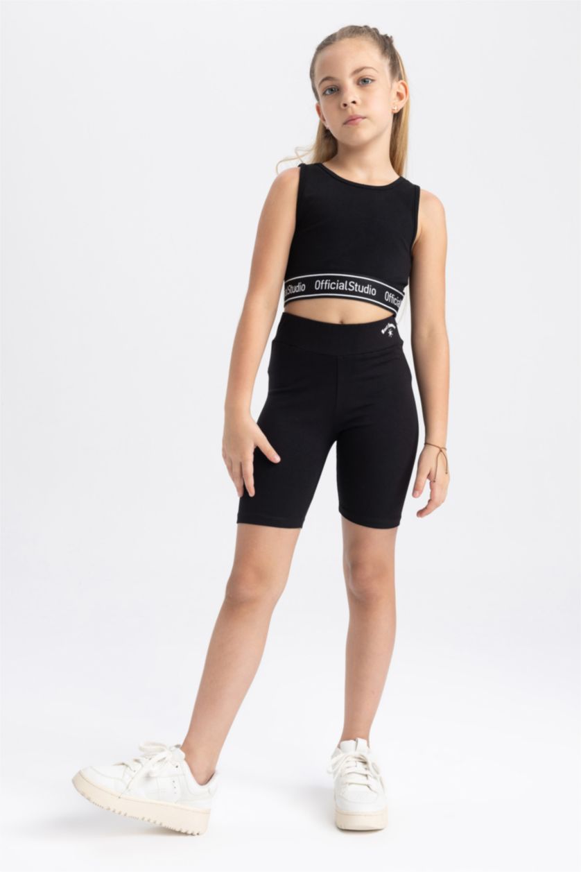 Kız Çocuk - Genç Kız Siyah Kız Çocuk Bra Yarım Atlet