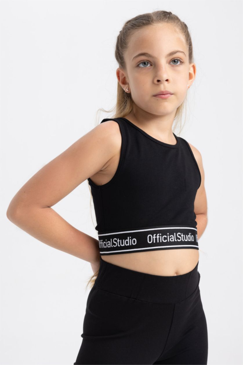 Kız Çocuk - Genç Kız Siyah Kız Çocuk Bra Yarım Atlet