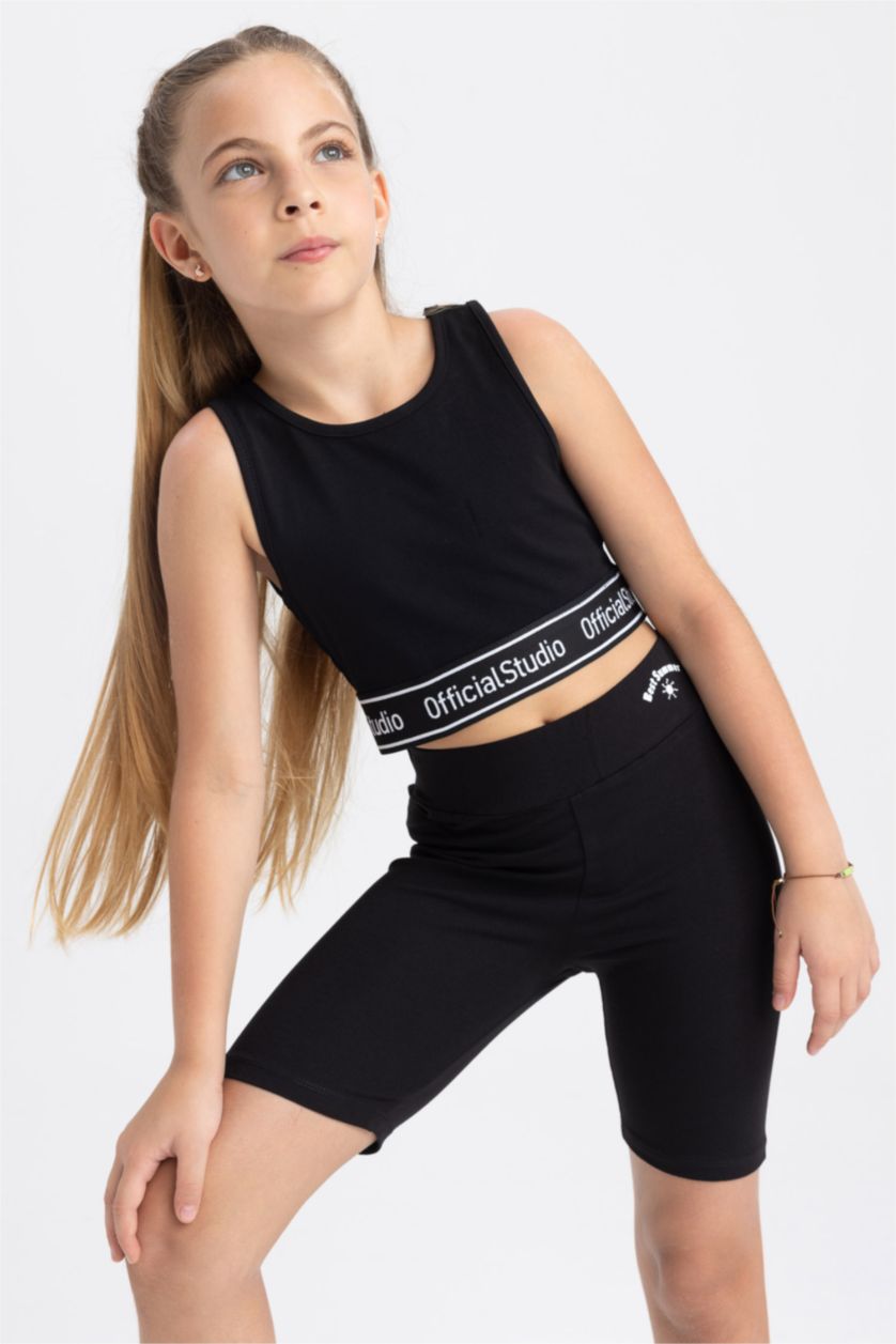 Kız Çocuk - Genç Kız Siyah Kız Çocuk Bra Yarım Atlet