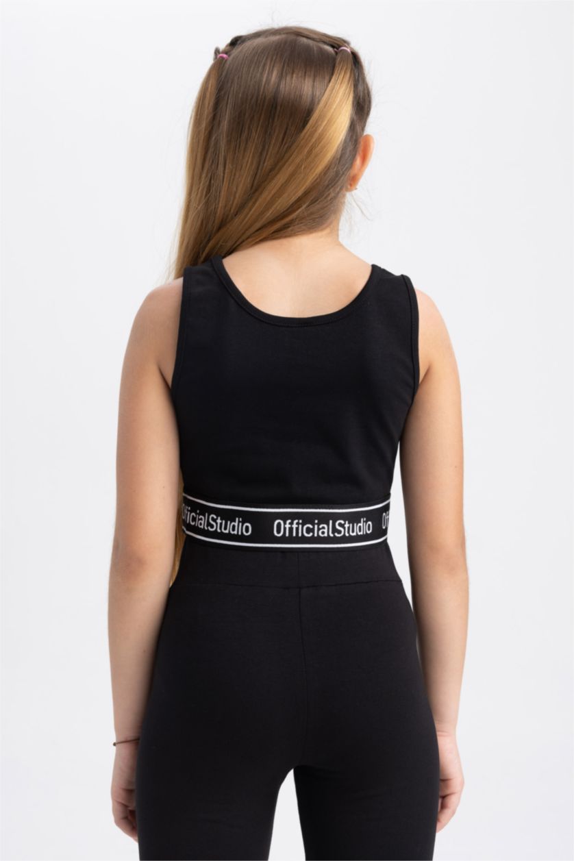 Kız Çocuk - Genç Kız Siyah Kız Çocuk Bra Yarım Atlet