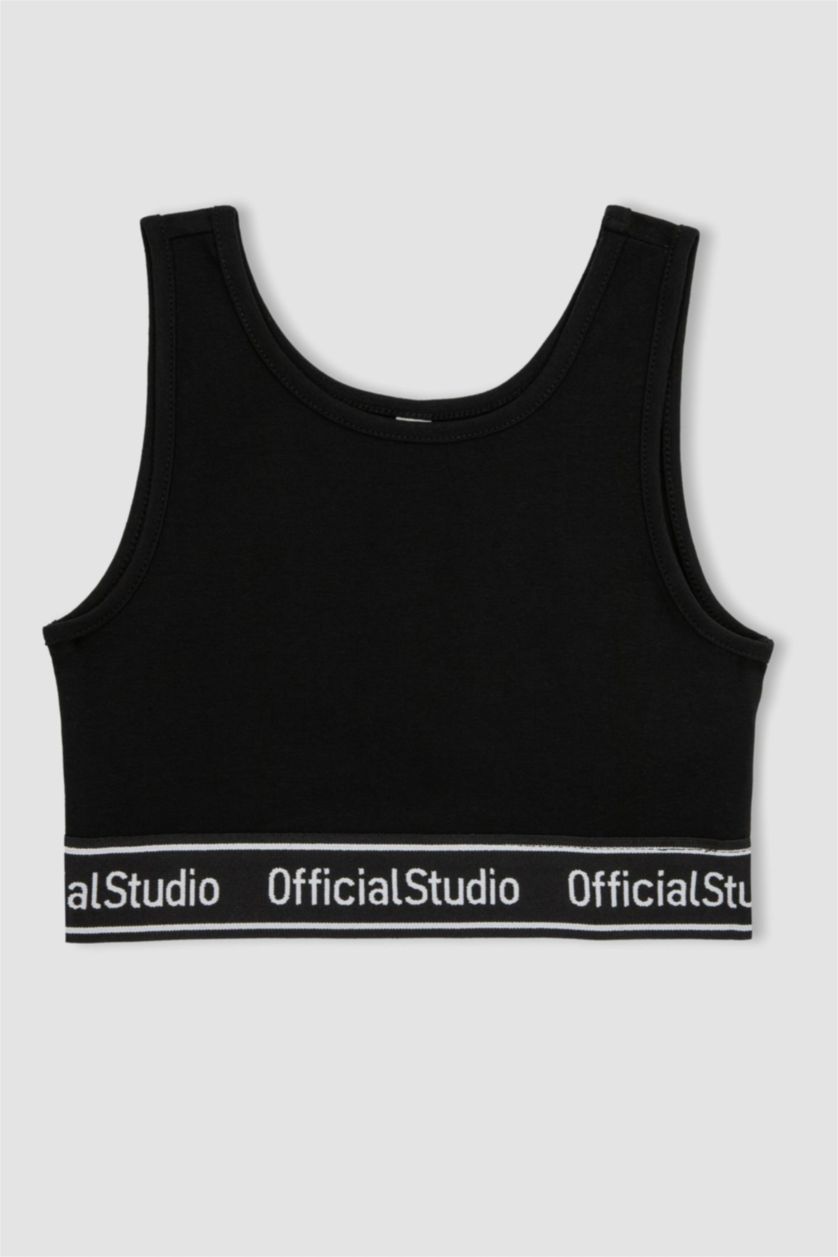 Kız Çocuk - Genç Kız Siyah Kız Çocuk Bra Yarım Atlet