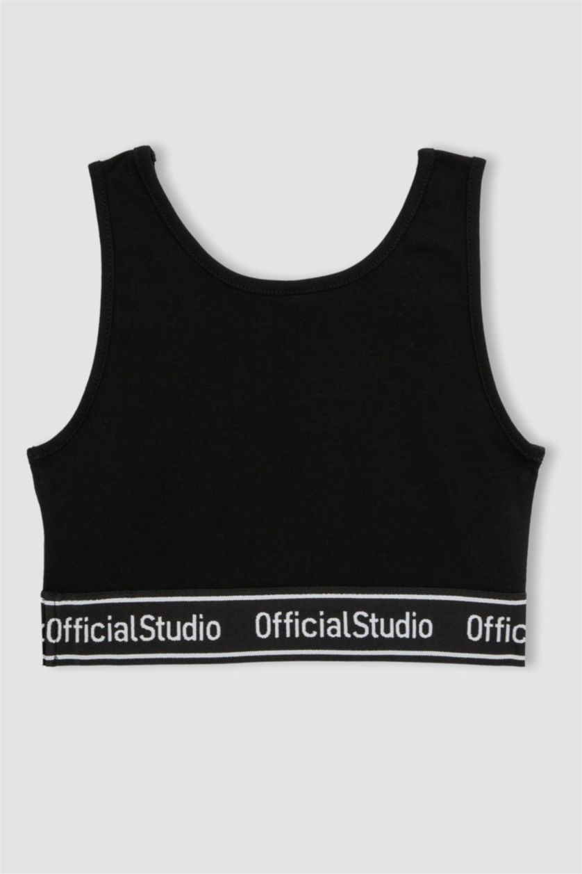 Kız Çocuk - Genç Kız Siyah Kız Çocuk Bra Yarım Atlet