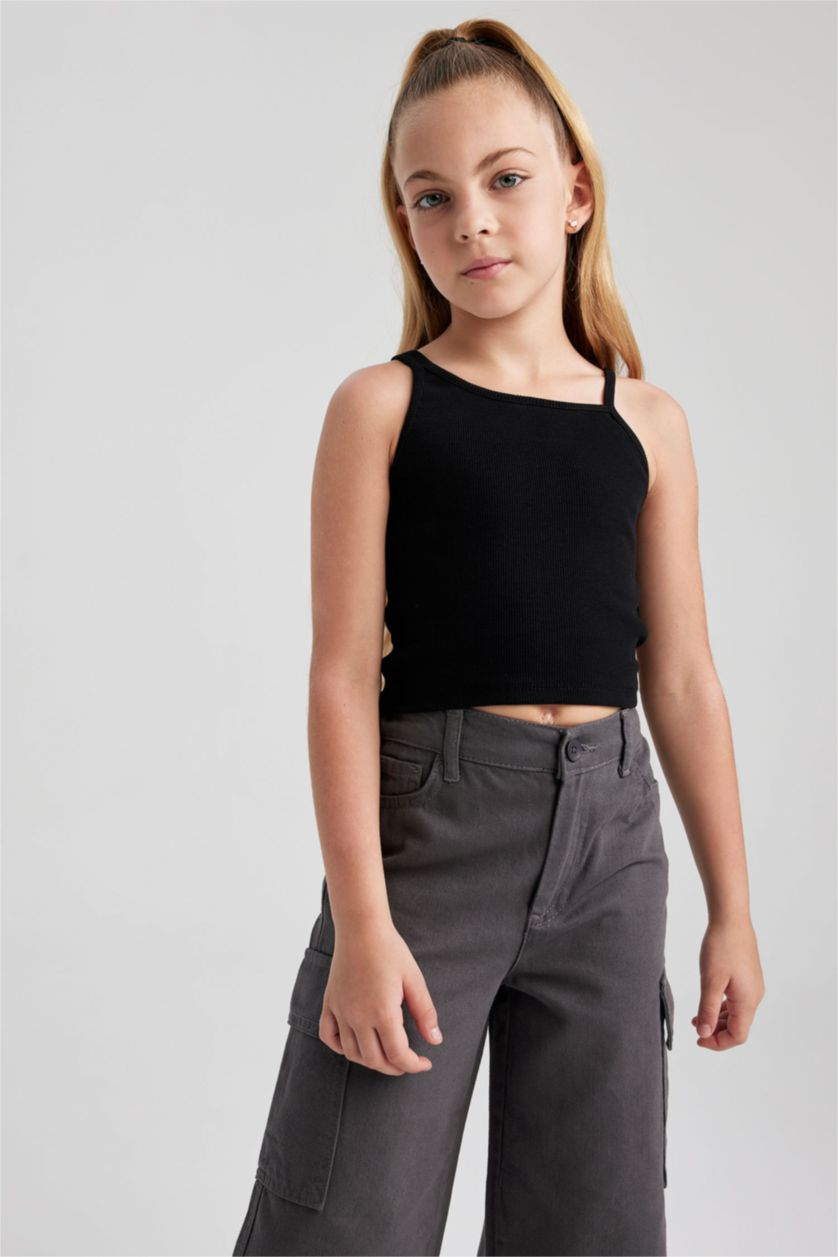 GIRLS & TEENS Black Girl Crop Camisole Tank Top