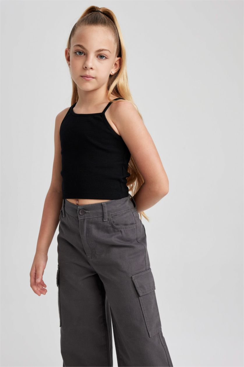 GIRLS & TEENS Black Girl Crop Camisole Tank Top