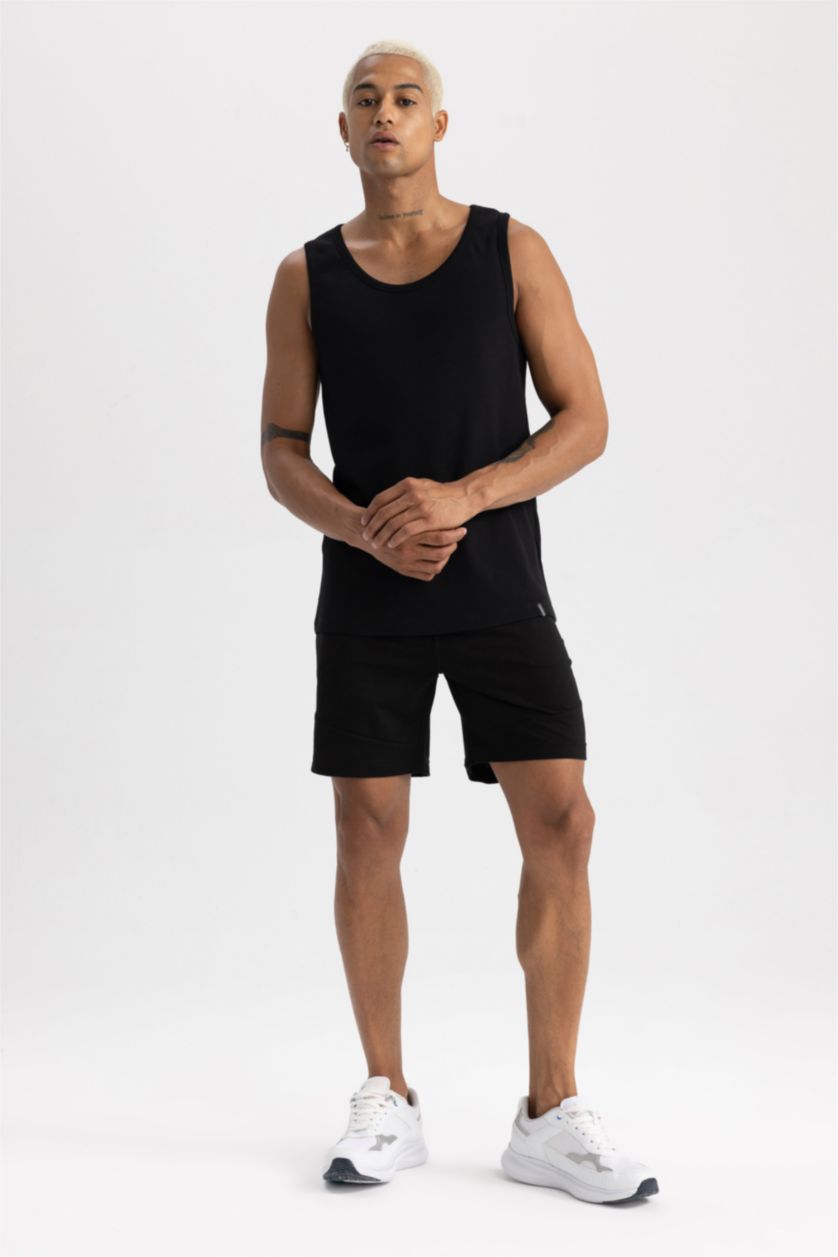 Erkek Siyah Slım Fıt Ribana Atlet