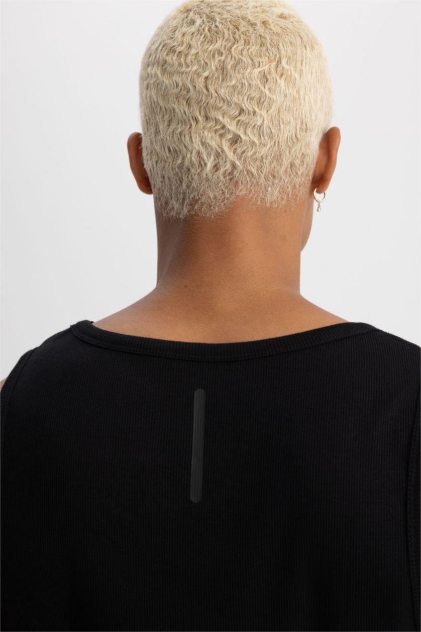 Erkek Siyah Slım Fıt Ribana Atlet