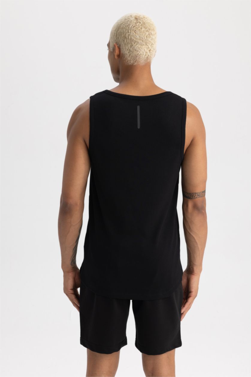 Erkek Siyah Slım Fıt Ribana Atlet