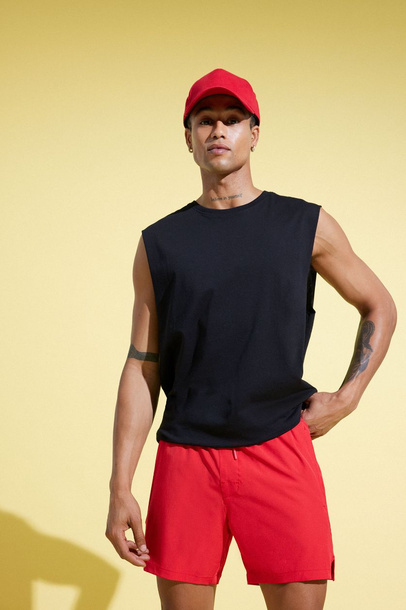 Erkek Siyah Boxy Fit Bisiklet Yaka Sporcu Atlet