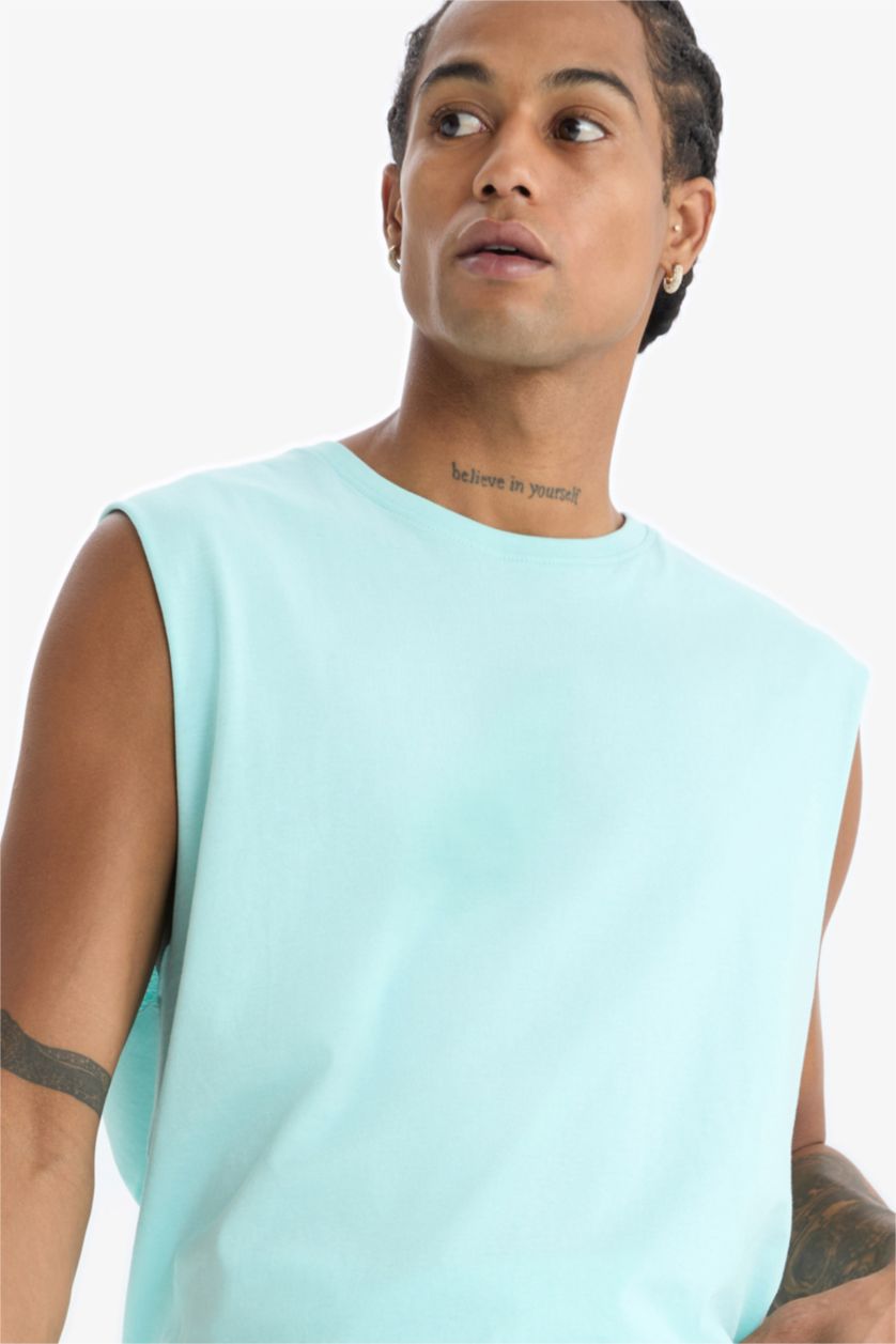 رجال أكوا كيمونه رياضي اوفر سايز بياخة مستديرة من DeFactoFit