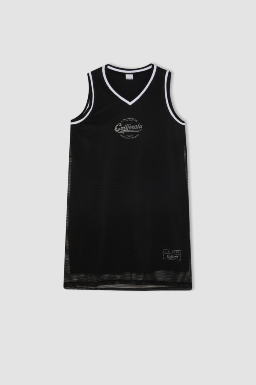 حريمي أسود فستان برقبة V