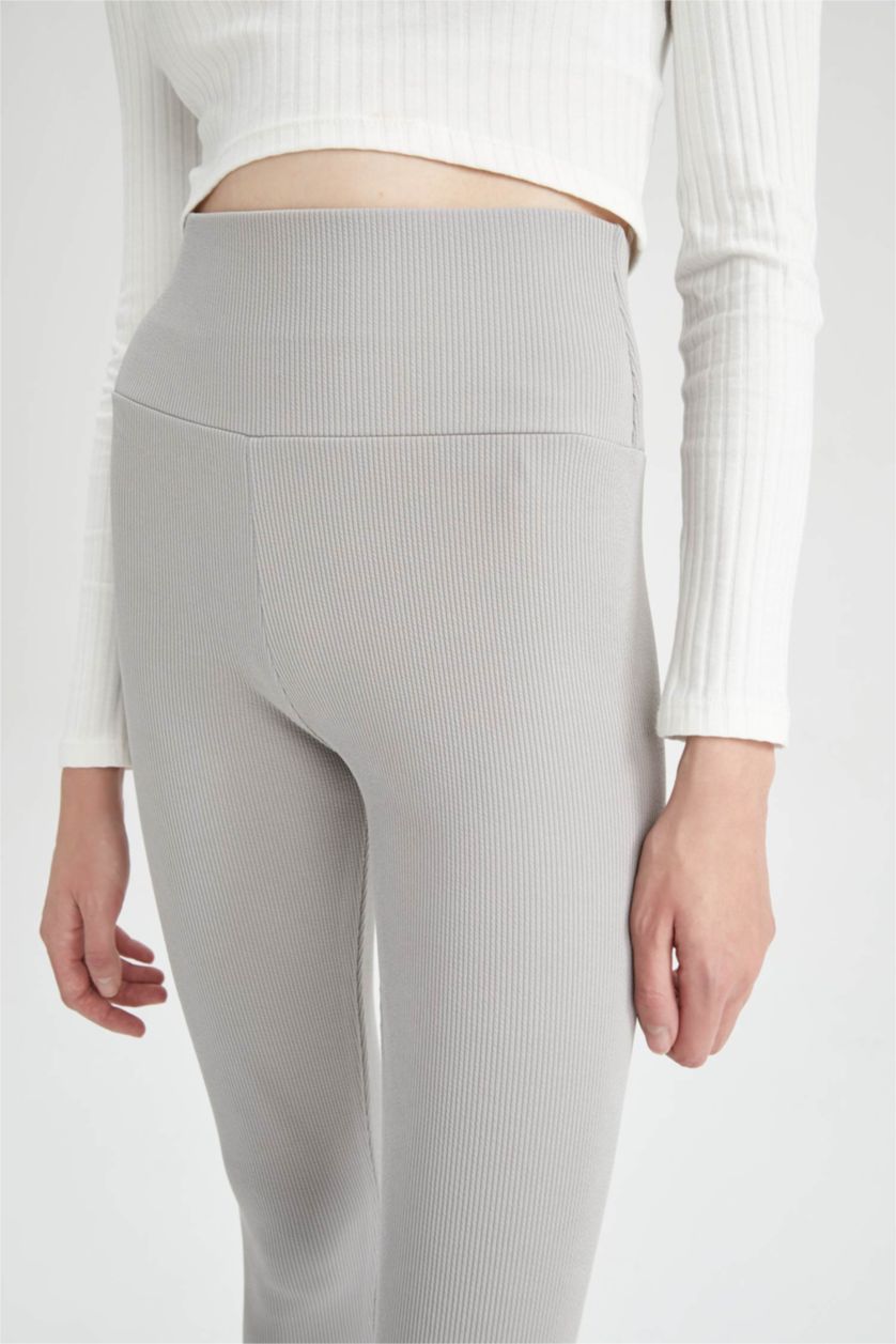 Kadın Gri Slim Fit Basic Tayt