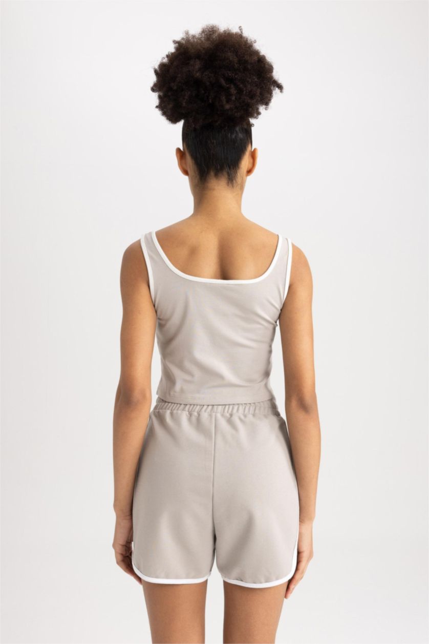 WOMAN Stone Defacto Fit Cotton Sports Crop Top