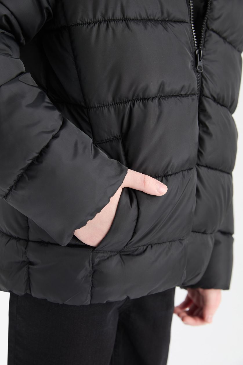 Ұлдар Және Жасөспірімдер қара Ұлдарға бас киімді Пальто