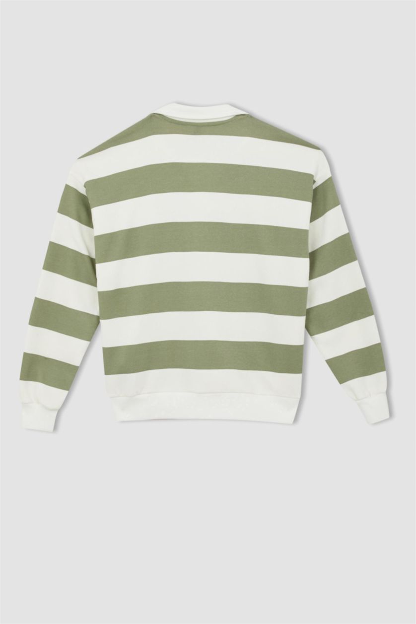 نساء بيج فاتح Relax Fit Thick Sweatshirt Fabric Sweatshirt