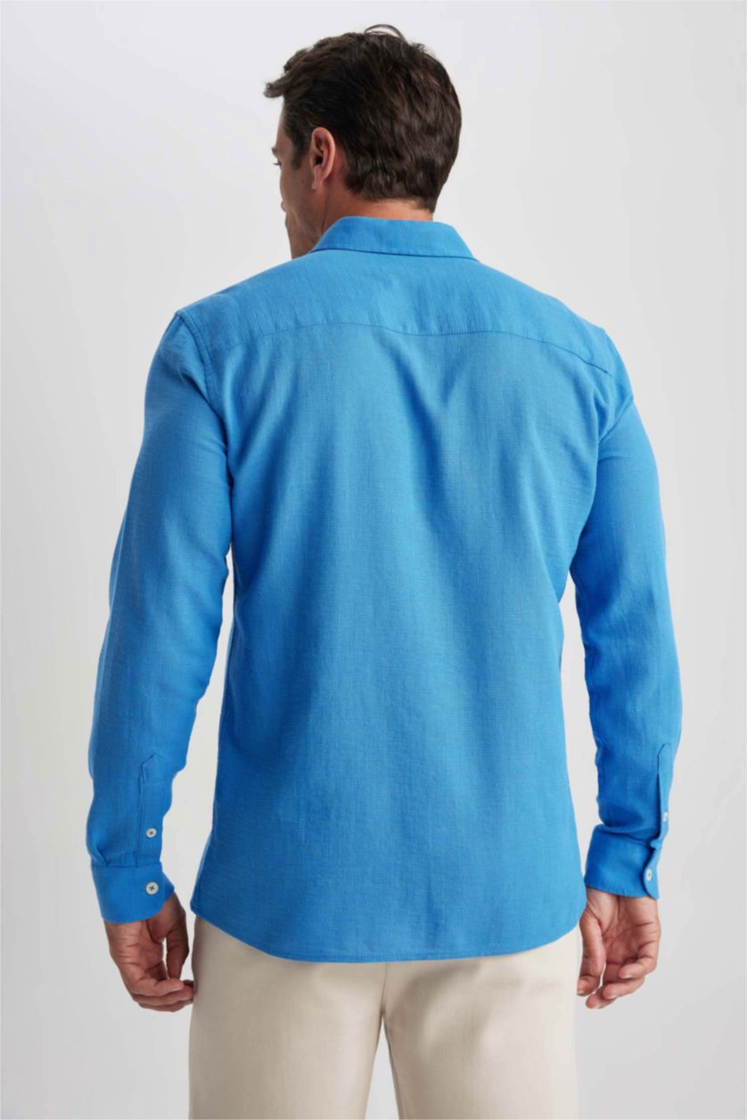 HOMME Bleu Chemise Coupe Moderne À Manches Courtes