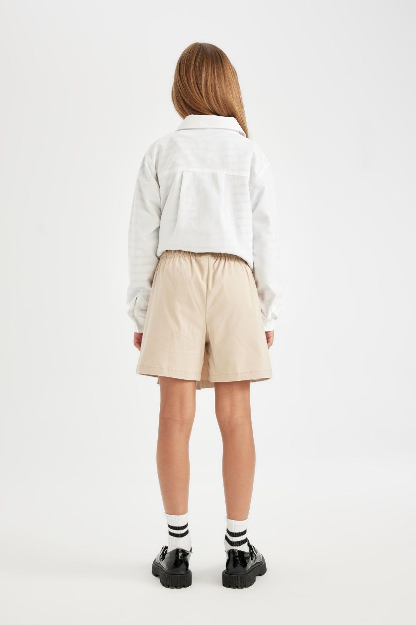 بناتي اللون الرملي جيبة مدرسة بناتي قصيرة جبردين