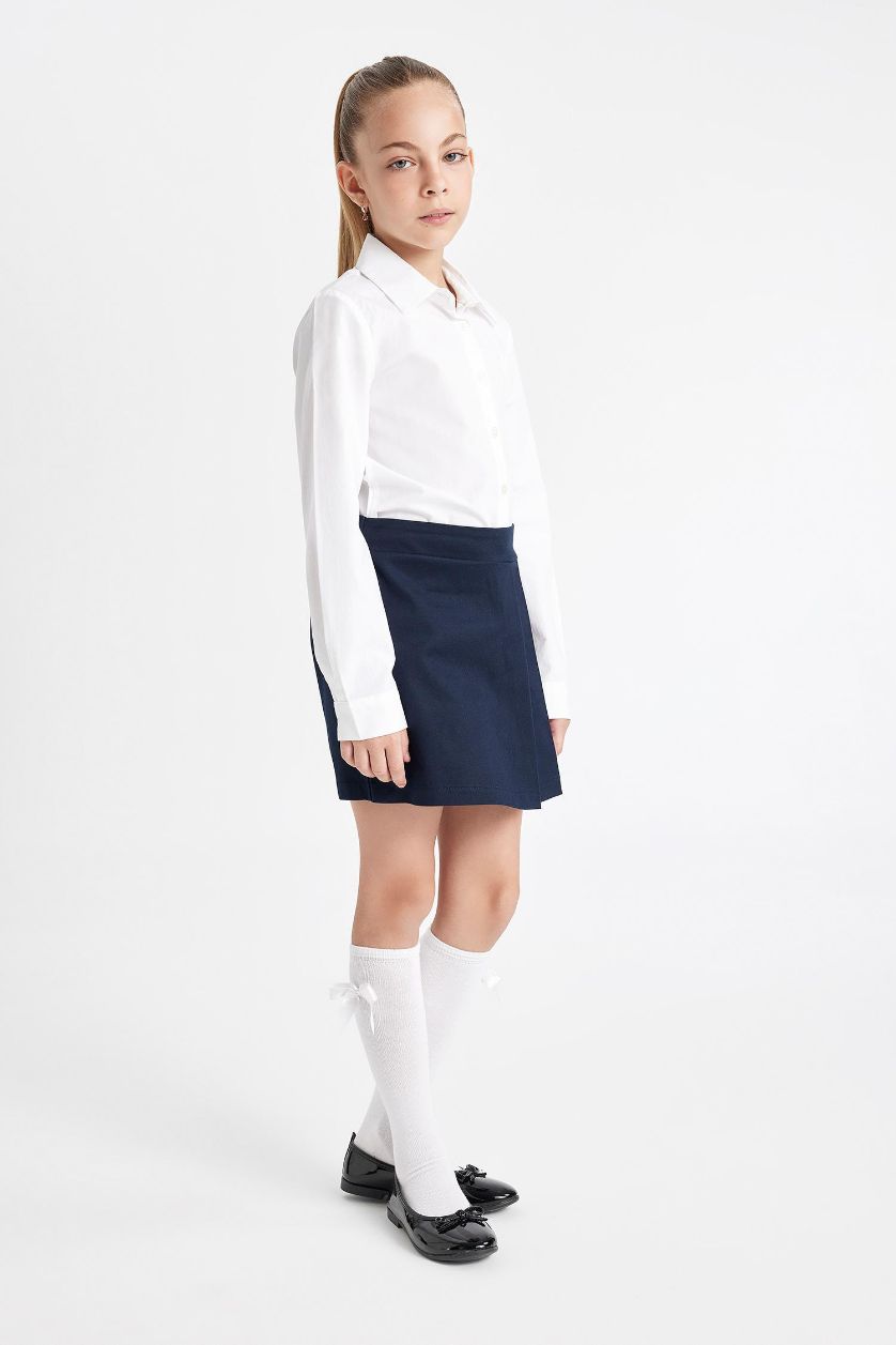 GIRLS & TEENS NAVY Girl Navy Gabardine Pleated School Skirt