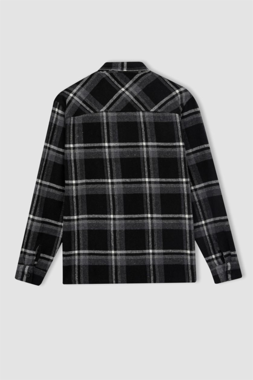 Чоловічий Чорний Сорочка з довгим рукавом свободного крою Woodcutter для чоловіків