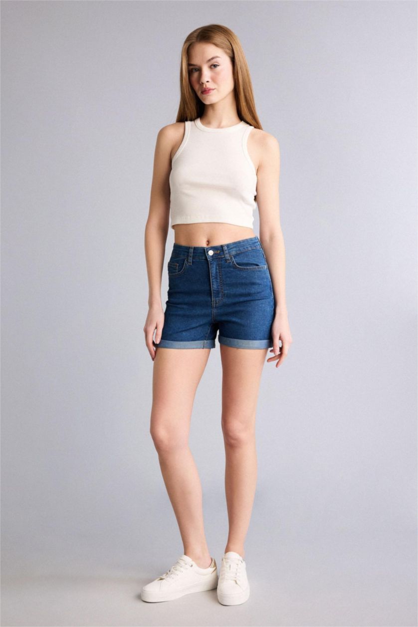 Kadın Mavi Jean Şort