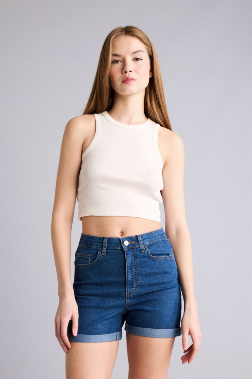 Kadın Mavi Jean Şort