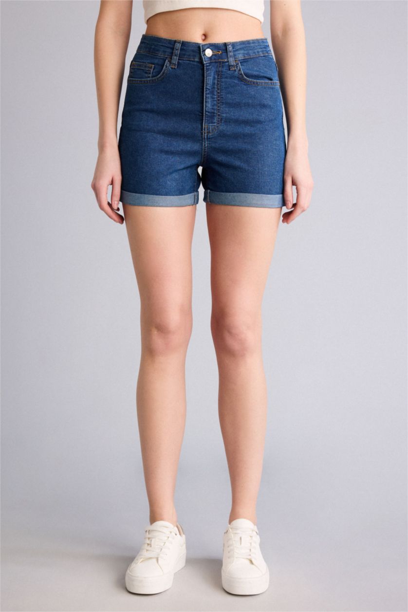 Kadın Mavi Jean Şort
