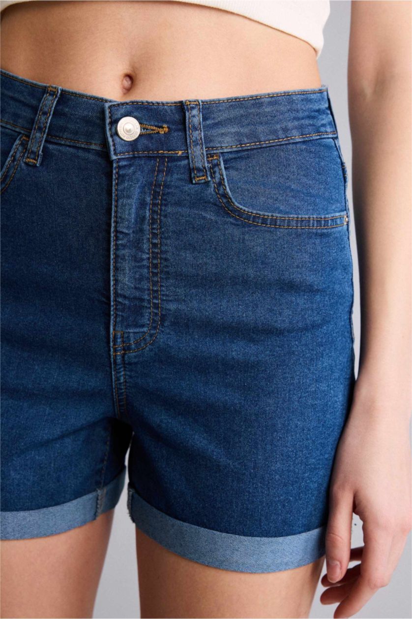 Kadın Mavi Jean Şort