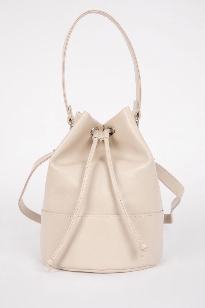 Kadın Bej Kadın Zeytin Derisi Vegan El Çantası