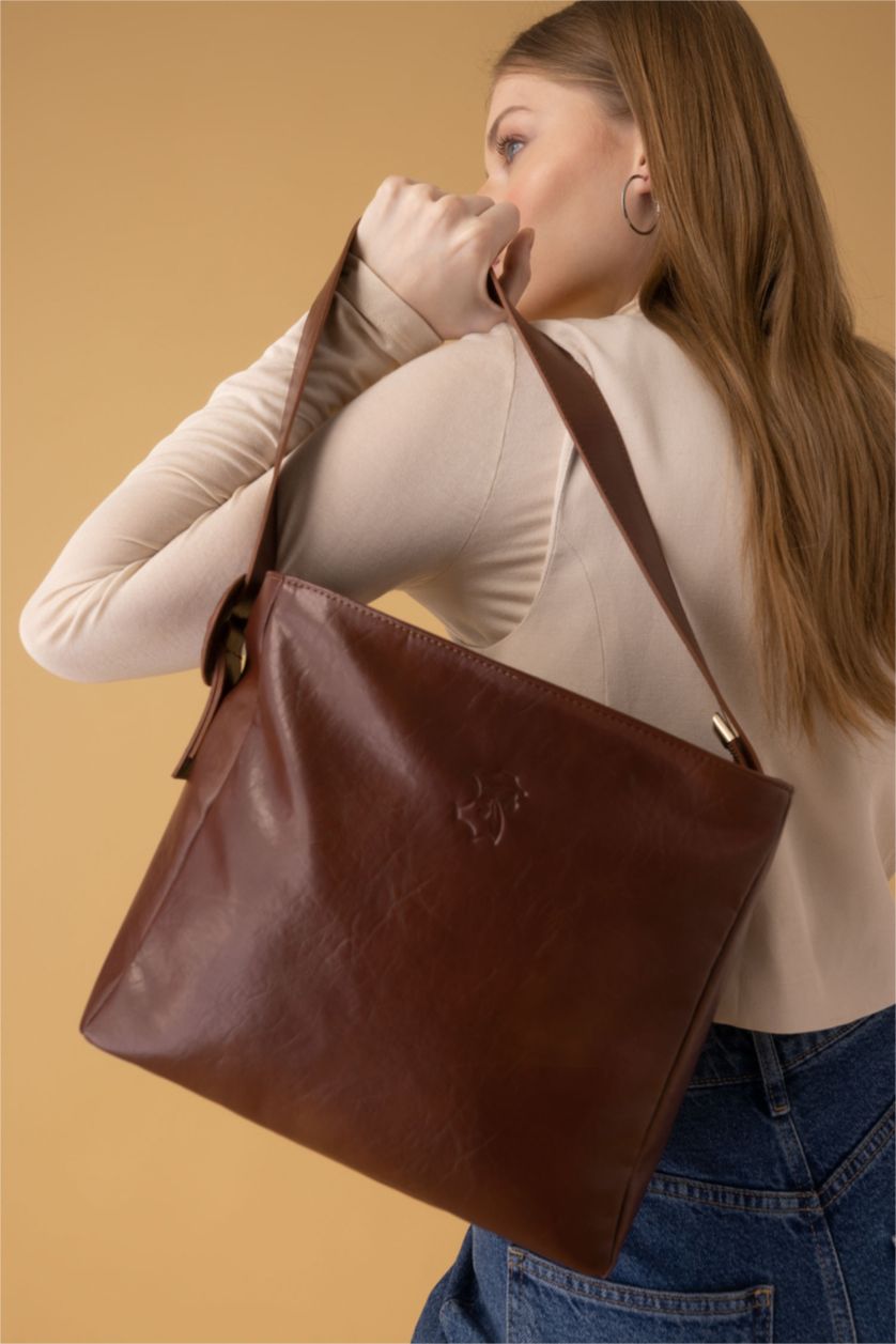 Kadın Taba Kadın Zeytin Derisi Vegan El Çantası