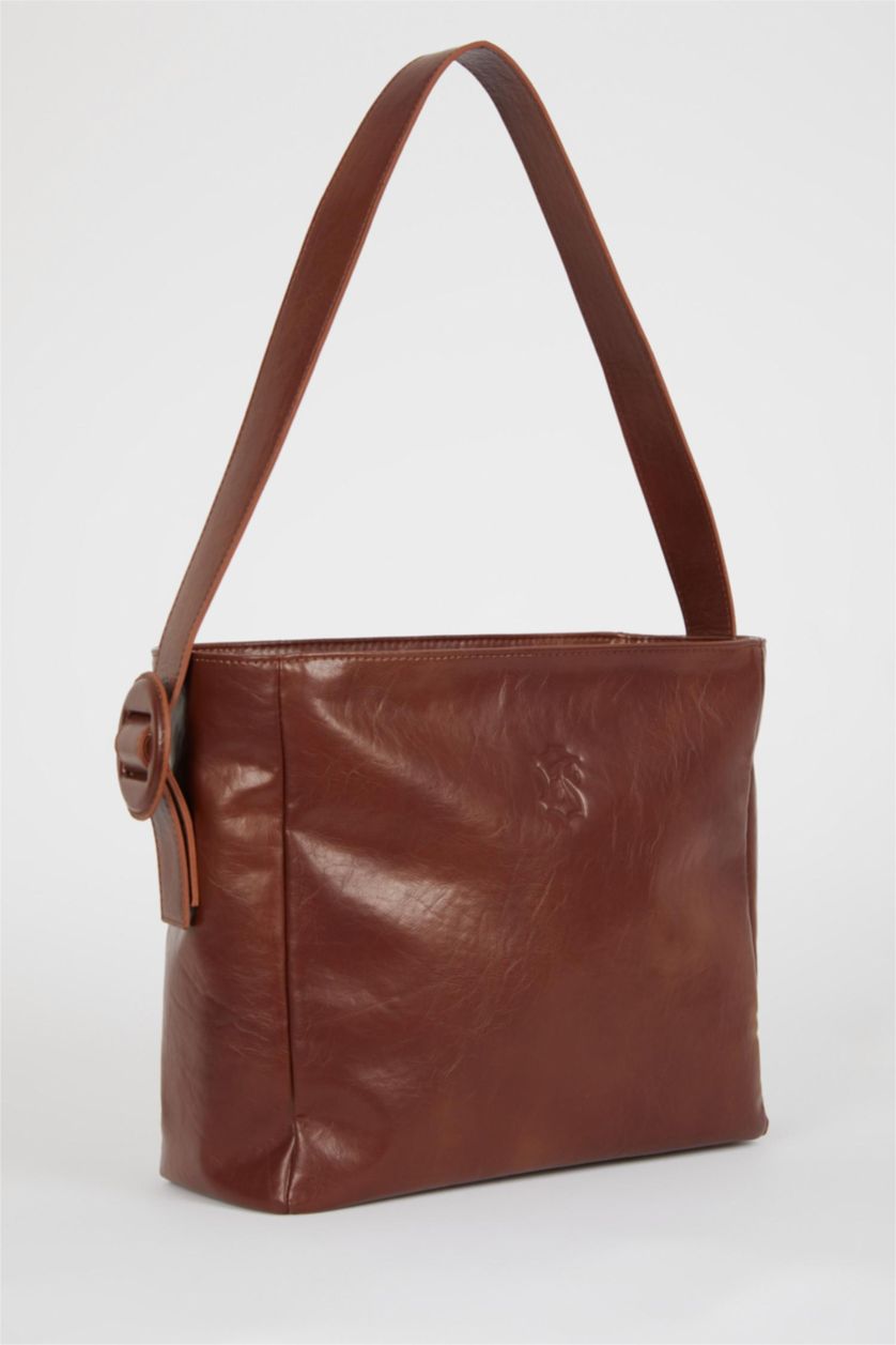 Kadın Taba Kadın Zeytin Derisi Vegan El Çantası