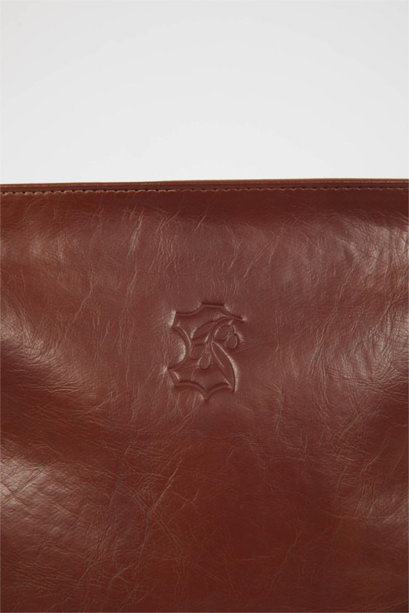 Kadın Taba Kadın Zeytin Derisi Vegan El Çantası